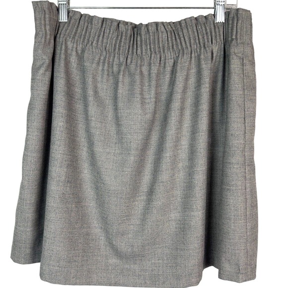 J. Crew Women's Gray Wool Blend Elastic Waistband Lined Sidewalk Skirt Size 16 - Picture 3 of 5